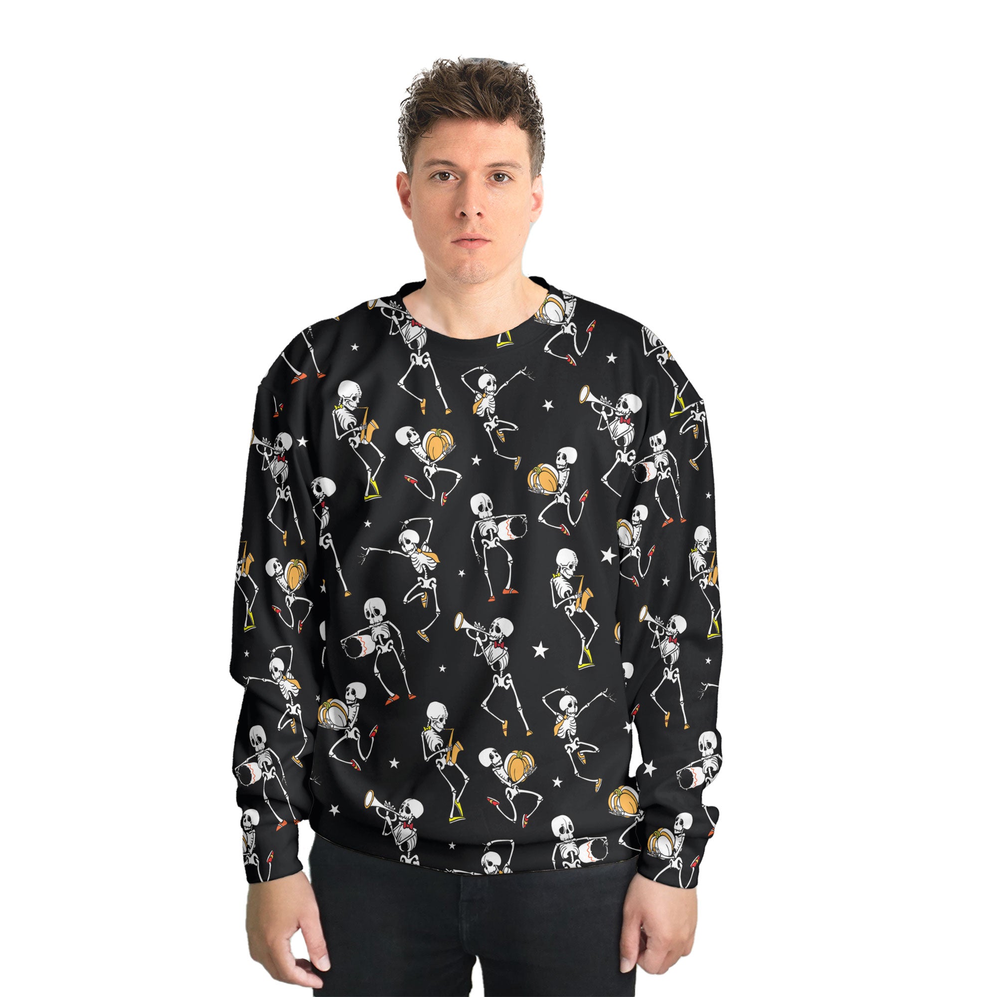 Funny Vintage Pattern Skull Dancing Halloween For Men, For Woman Sweatshirt - HYPERFAVOR