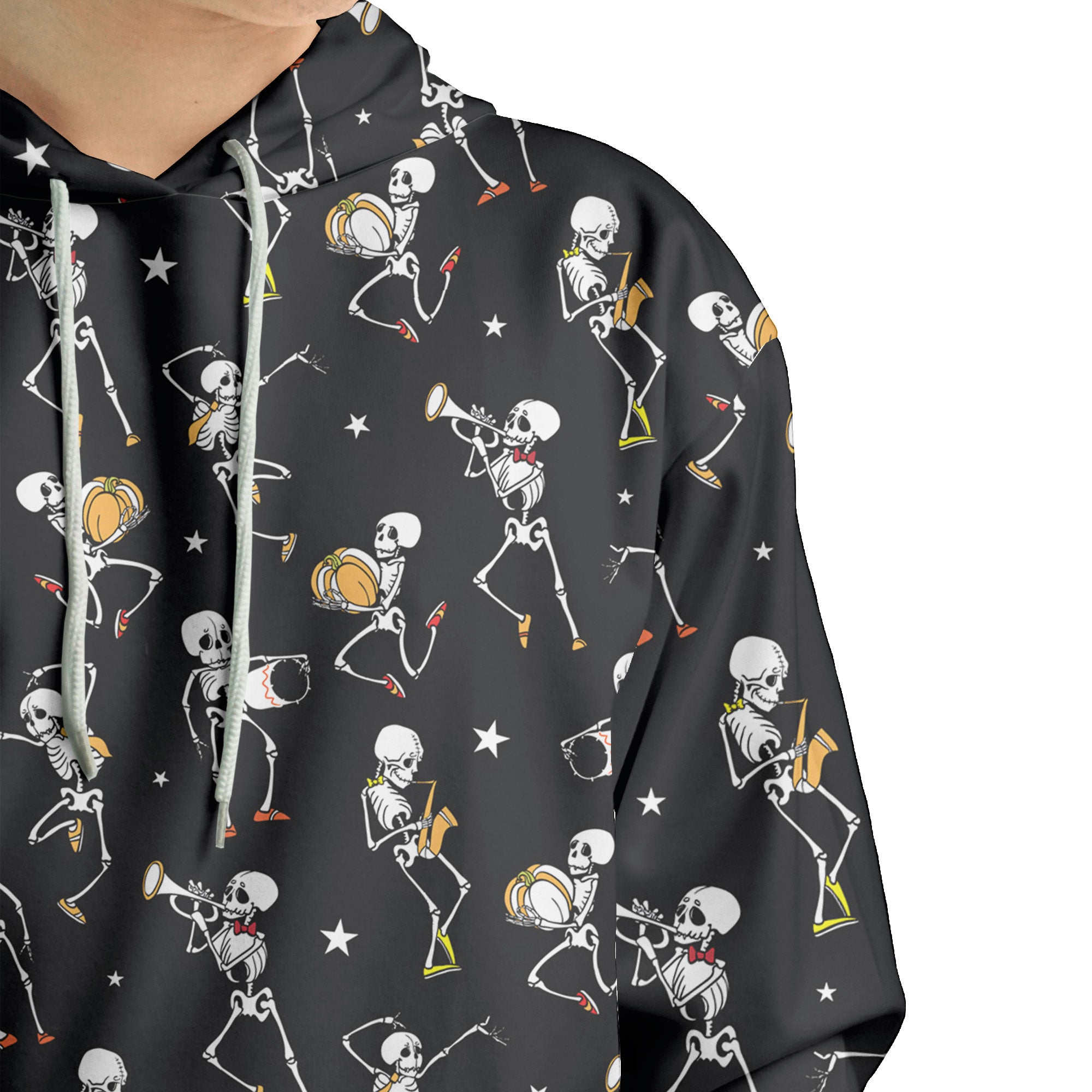 Funny Vintage Pattern Skull Dancing Halloween For Men, For Woman Hoodie - HYPERFAVOR