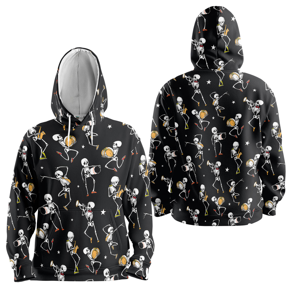 Funny Vintage Pattern Skull Dancing Halloween For Men, For Woman Hoodie - HYPERFAVOR