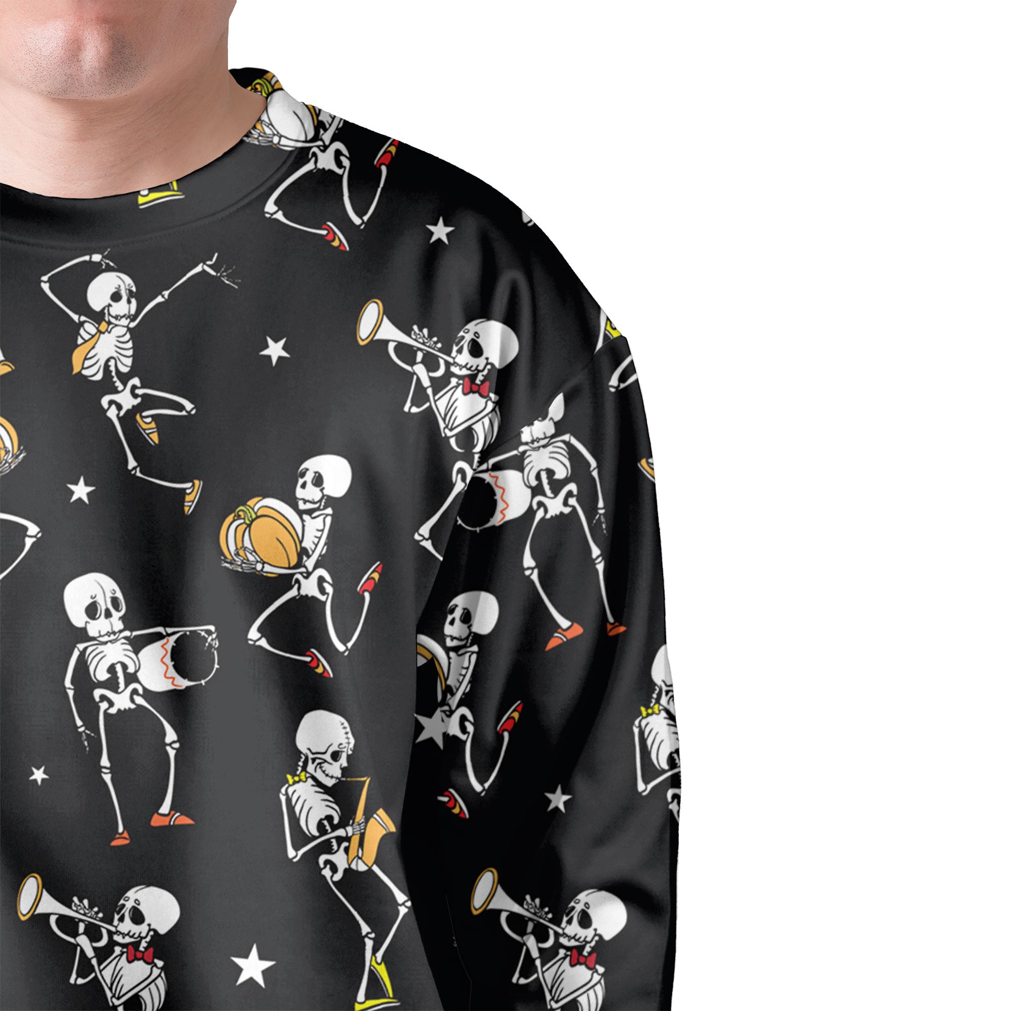 Funny Vintage Pattern Skull Dancing Halloween For Men, For Woman Sweatshirt - HYPERFAVOR