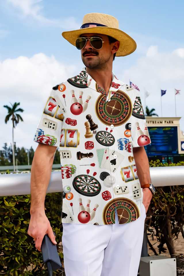 Games Together Hawaiian Shirt, Multiple Games Pattern Shirt