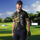 Getting Old Living Fine Golf Custom Polo Shirt, Personalized Black Skull Golf Shirt For Men