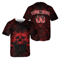 Ghost Blood Skull Custom Baseball Jersey - HYPERFAVOR