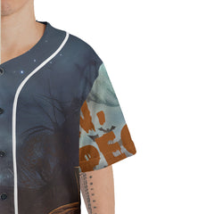 Scary Ghost Pumpkins In Midnight Halloween Baseball Jersey - HYPERFAVOR