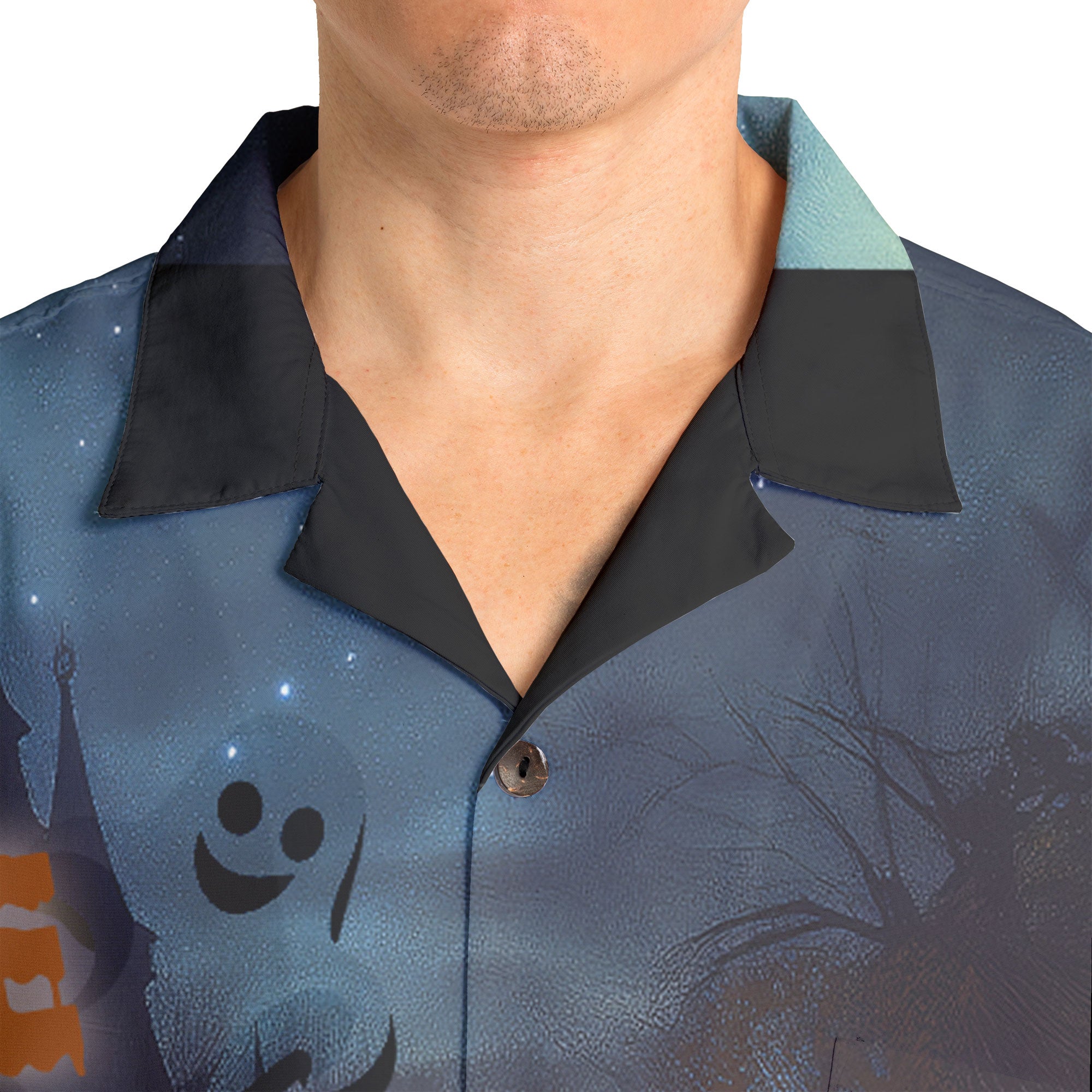 Scary Ghost Pumpkins In Midnight Halloween Hawaiian Shirt - HYPERFAVOR