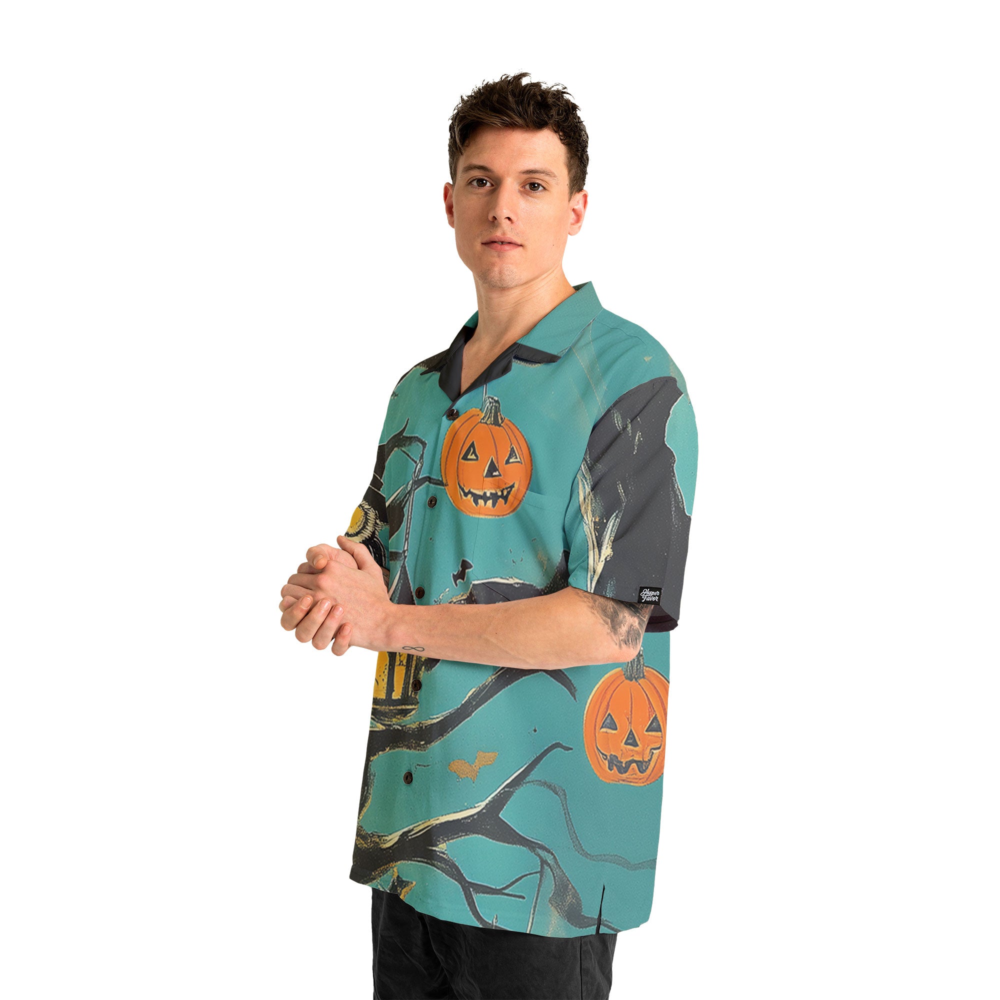 Spooky Ghost Pumpkins Halloween Hawaiian Shirt - HYPERFAVOR