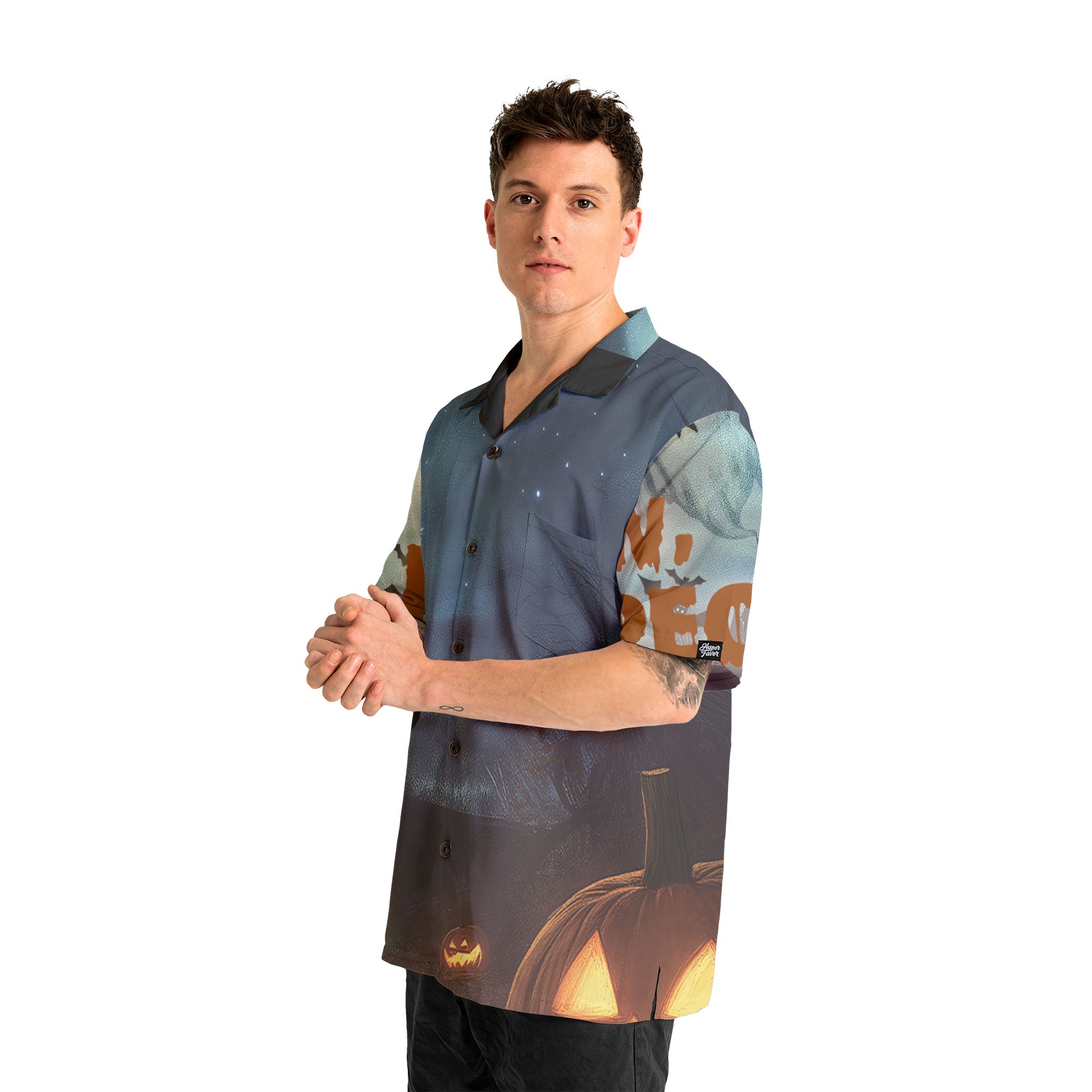 Scary Ghost Pumpkins In Midnight Halloween Hawaiian Shirt - HYPERFAVOR