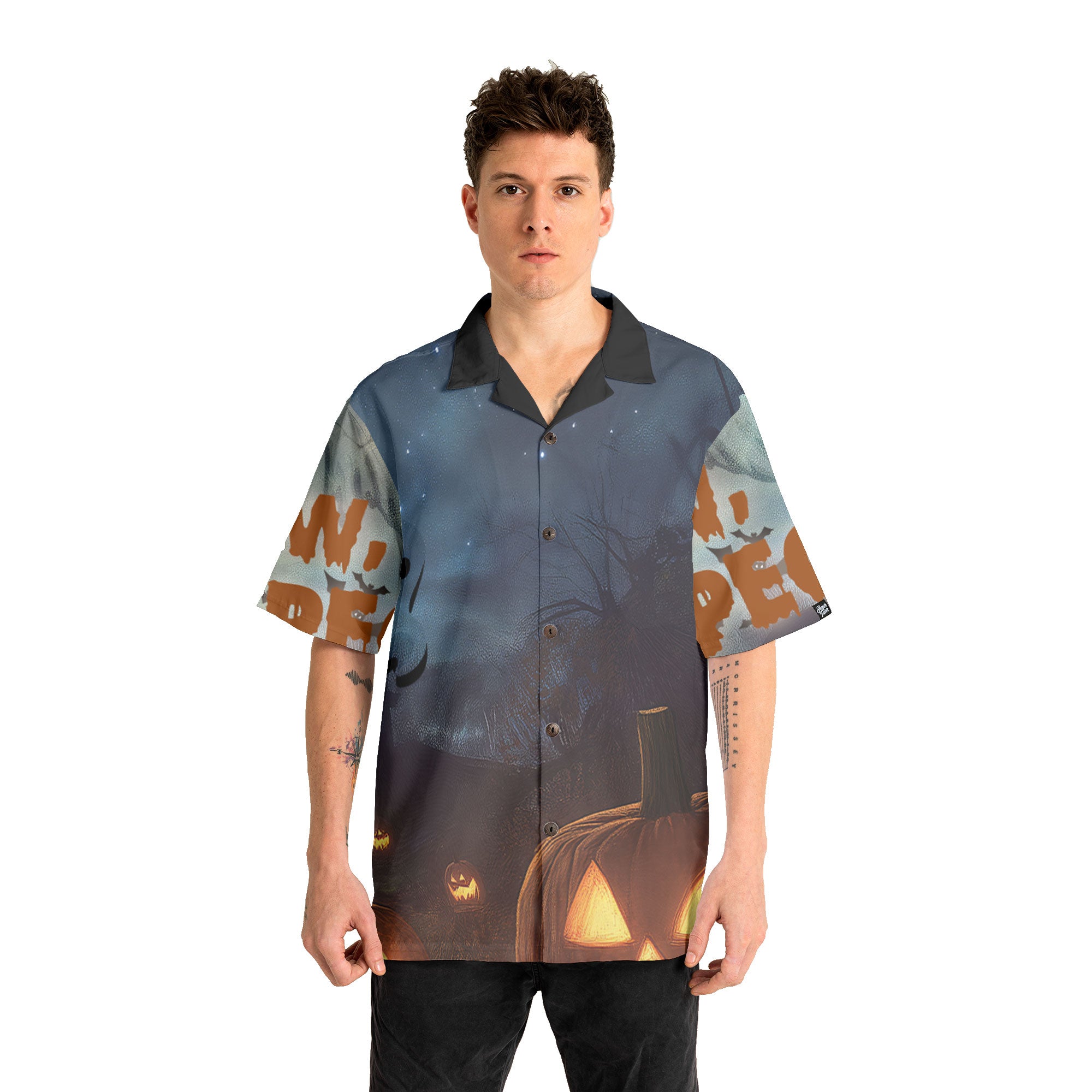 Scary Ghost Pumpkins In Midnight Halloween Hawaiian Shirt - HYPERFAVOR