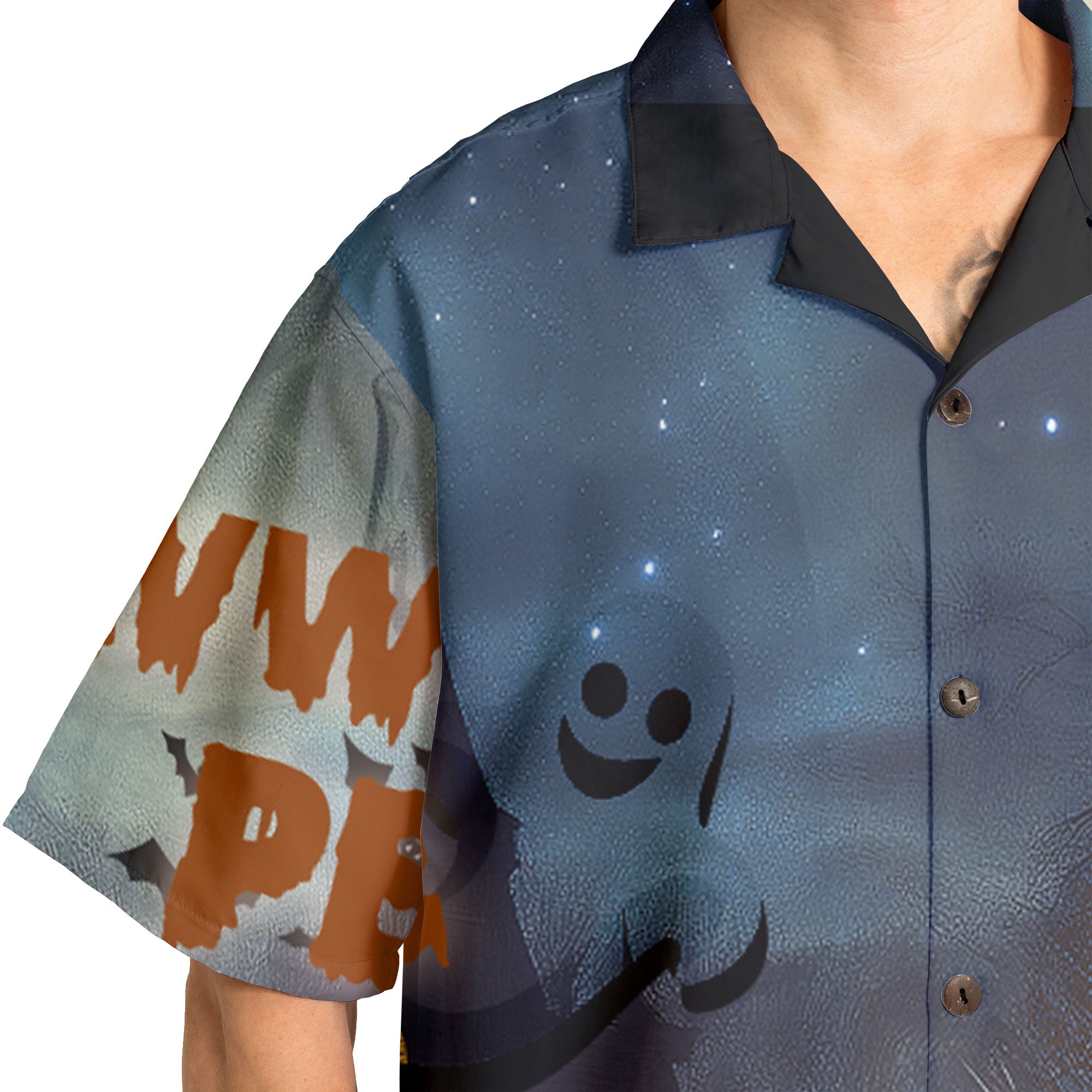 Scary Ghost Pumpkins In Midnight Halloween Hawaiian Shirt - HYPERFAVOR