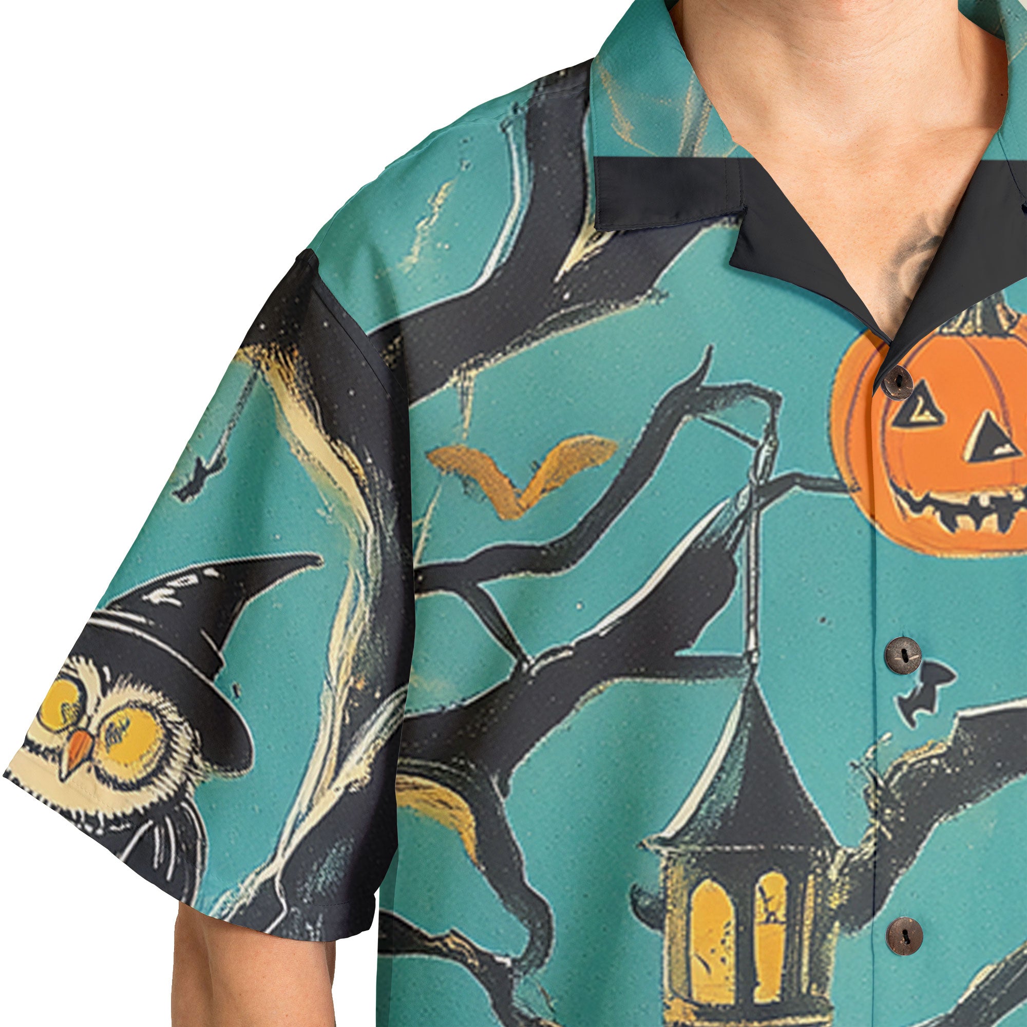 Spooky Ghost Pumpkins Halloween Hawaiian Shirt - HYPERFAVOR