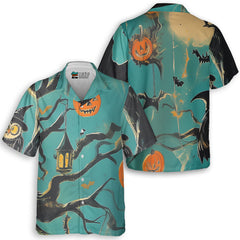 Spooky Ghost Pumpkins Halloween Hawaiian Shirt - HYPERFAVOR