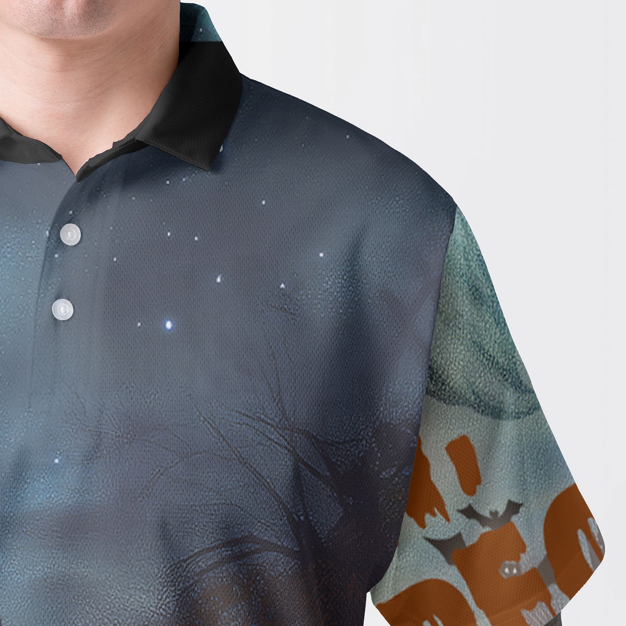 Scary Ghost Pumpkins In Midnight Halloween Polo Shirt - HYPERFAVOR