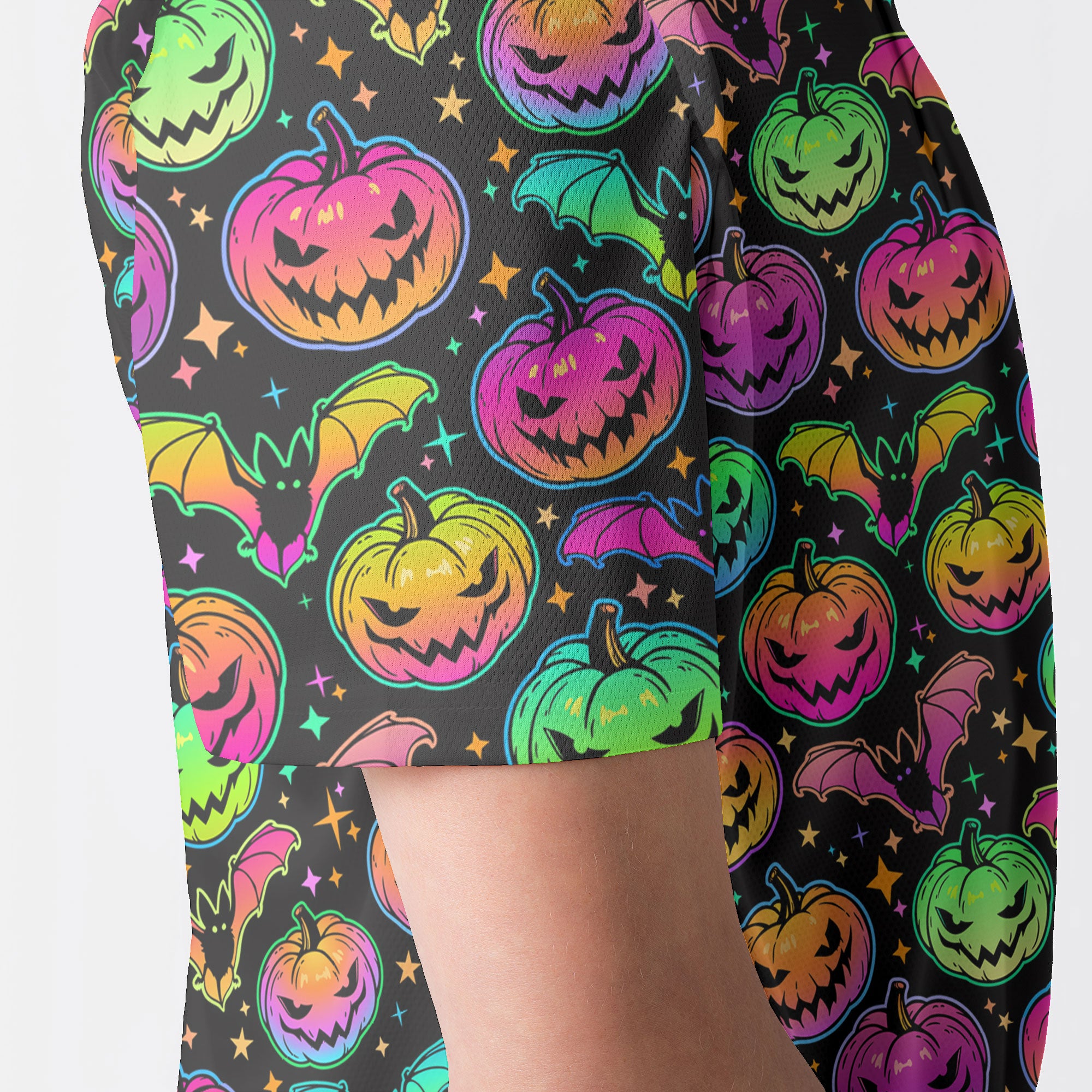 Neon Ghost Pumpkin Halloween Polo Shirt - HYPERFAVOR