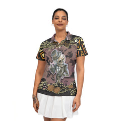 Cartoon Halloween Illustration Frame Of Diverse Evil Woman Polo Shirt