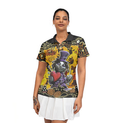 Spooky Halloween Illustration Doll Woman Polo Shirt - HYPERFAVOR