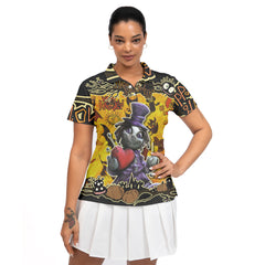 Spooky Halloween Illustration Doll Woman Polo Shirt - HYPERFAVOR