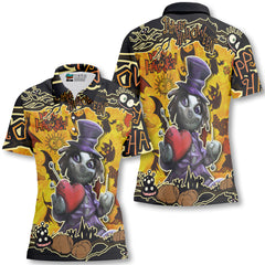 Spooky Halloween Illustration Doll Woman Polo Shirt - HYPERFAVOR