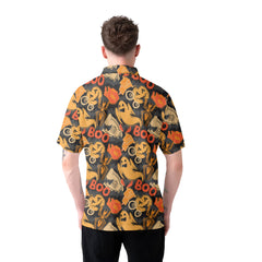 Ghost Pumpkins Halloween Abstract Seamless Pattern Polo Shirt - HYPERFAVOR