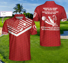Black Pimps Sunday Red American Flag Golf Custom Polo Shirt, Personalized Shirt For Golfers