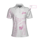 Golf Girl Pink Pattern Custom Short Sleeve Women Polo Shirt, White And Pink Golf Shirt For Ladies - Hyperfavor