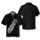 Green Golf Bag On Golfer Pattern Hawaiian Shirt, Golfing Items Pattern Shirt, Best Gift For Golfers
