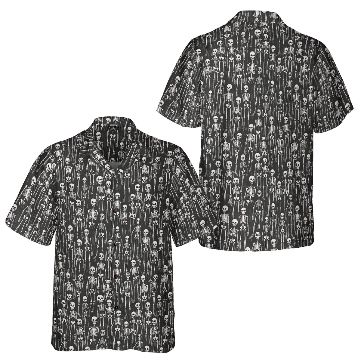 HYPERFAVOR Halloween Spooky Skeleton Hawaiian Shirt