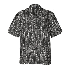 HYPERFAVOR Halloween Spooky Skeleton Hawaiian Shirt