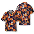 Halloween Pug Dog With Pumpkin Hawaiian Shirt, Unique Pug Shirt For Halloween