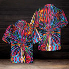 Hippie Colorful Kaleidoscope Hawaiian Shirt, Abstract Hippie Art Shirt, Unique Hippie Gift
