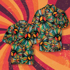Hippie Soul Hawaiian Shirt, Floral Hippie Peace Signs Shirt