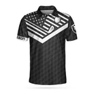 Hole In One Is Perfect Black American Flag Golf Custom Polo Shirt For Men, Best Gift For Golfers
