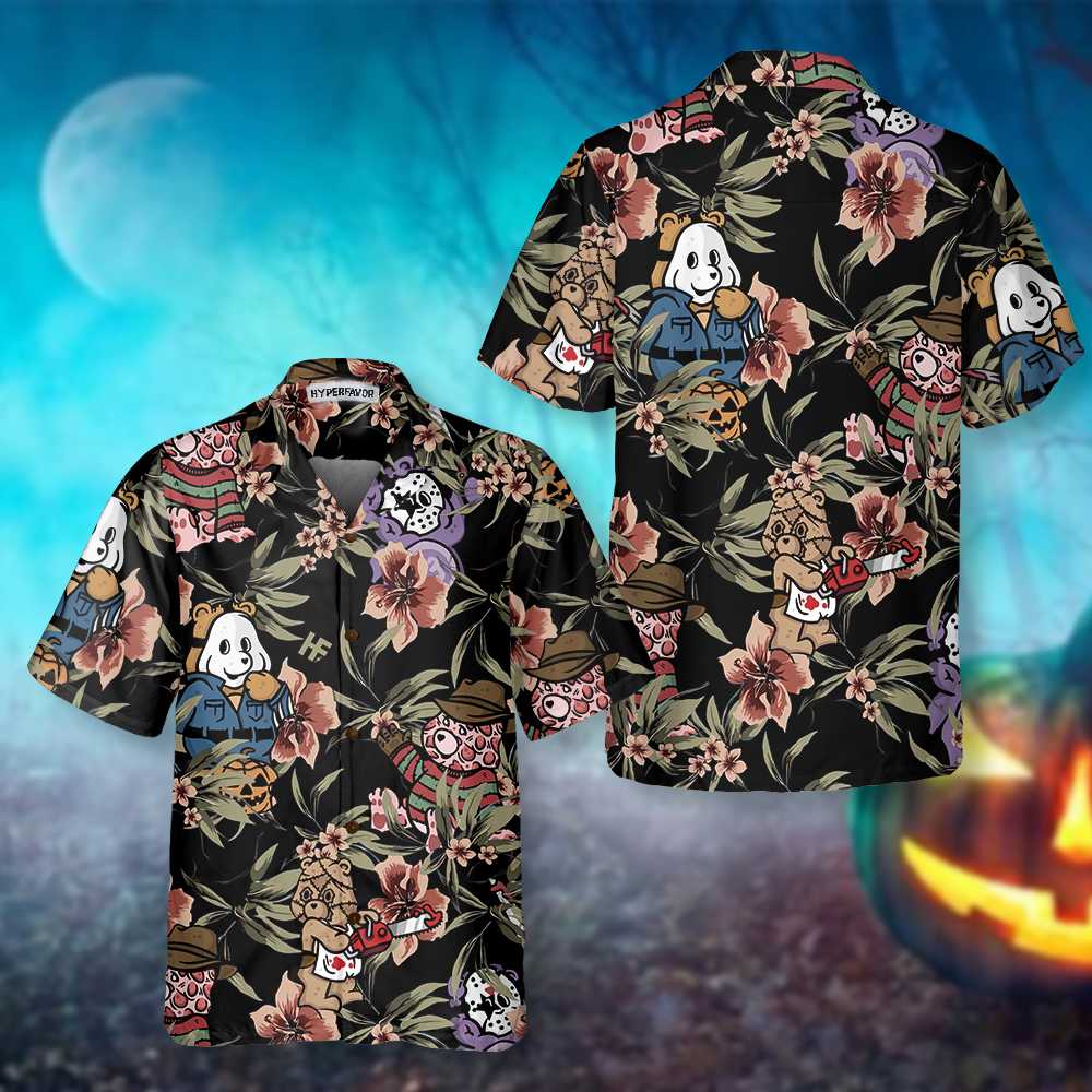 Horror Movie Characters Scare Dogs Halloween Hawaiian Shirt, Funny Halloween Shirt For Men & Women
