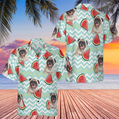 HYPERFAVOR Watermelon Pattern Custom Hawaiian Shirt With Pet Face