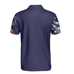 HYPERFAVOR Eagle American Flag 4th Of July Patriot Men Polo Shirt