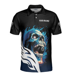 HYPERFAVOR Funny Skull 8 Ball Pool Custom Billiard Polo Shirt