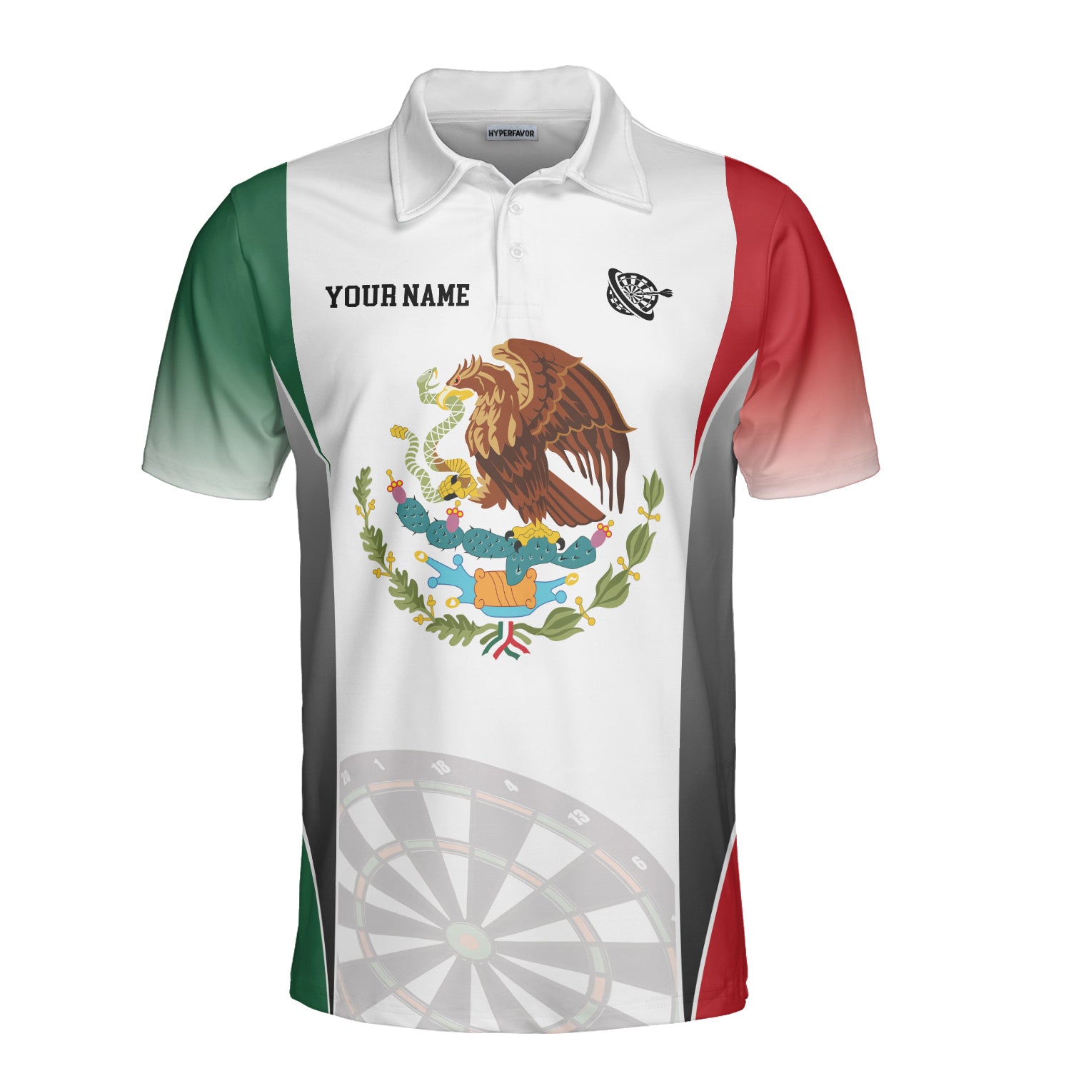 HYPERFAVOR Mexican Flag Dart Custom Polo Shirt