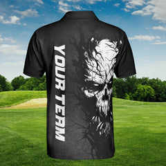 HYPERFAVOR Personalized Golf Skull Custom Premium Golf Polo Shirt