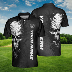 HYPERFAVOR Personalized Golf Skull Custom Premium Golf Polo Shirt