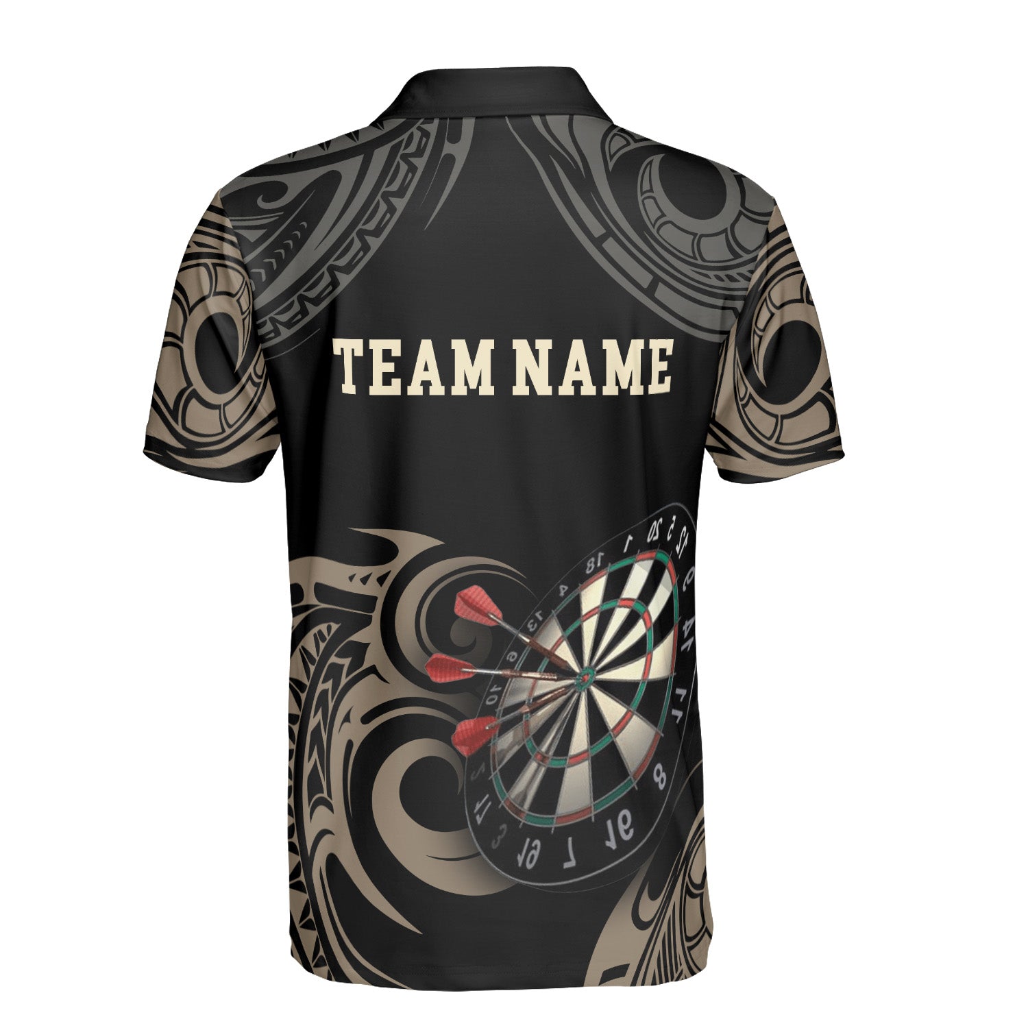 HYPERFAVOR Personalized Tribal Tattoo Dart Custom Polo Shirt