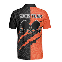 HYPERFAVOR Custom Graffiti Pattern White Black Orange-Old Gold Sublimation Pickleball Polo Shirt