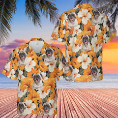 HYPERFAVOR Flowers Pattern Orange Color Custom Hawaiian Shirt For Pet Lovers