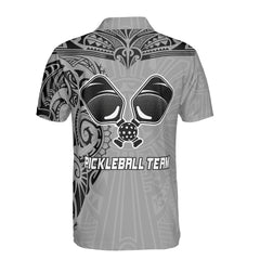 HYPERFAVOR Grey Tribal Tattoo Custom Pickleball Polo Shirt