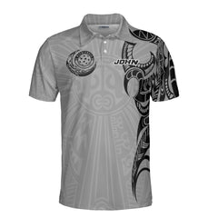 HYPERFAVOR Grey Tribal Tattoo Custom Pickleball Polo Shirt