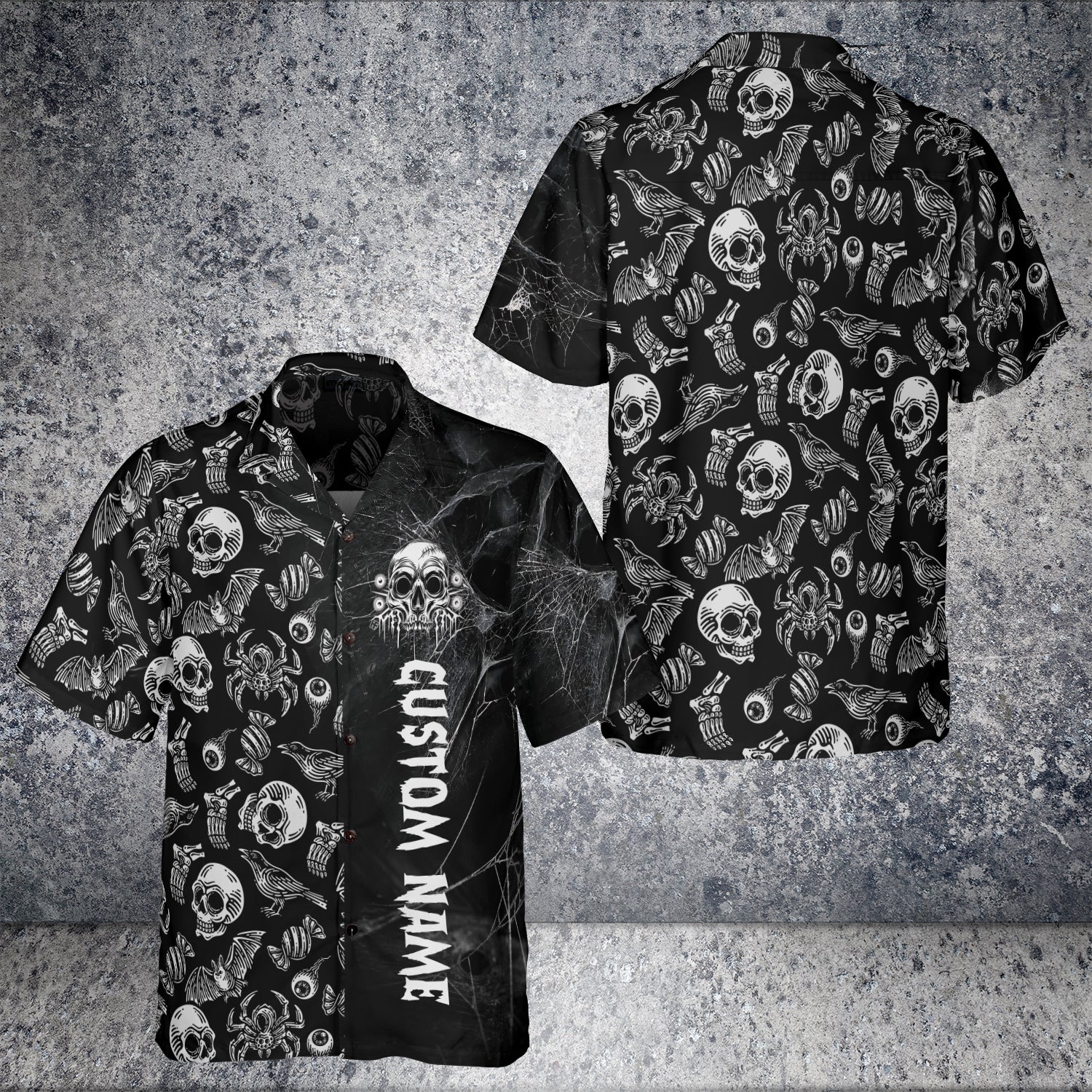 HYPERFAVOR Horror Skull Pattern Personalized Hawaiian Shirt