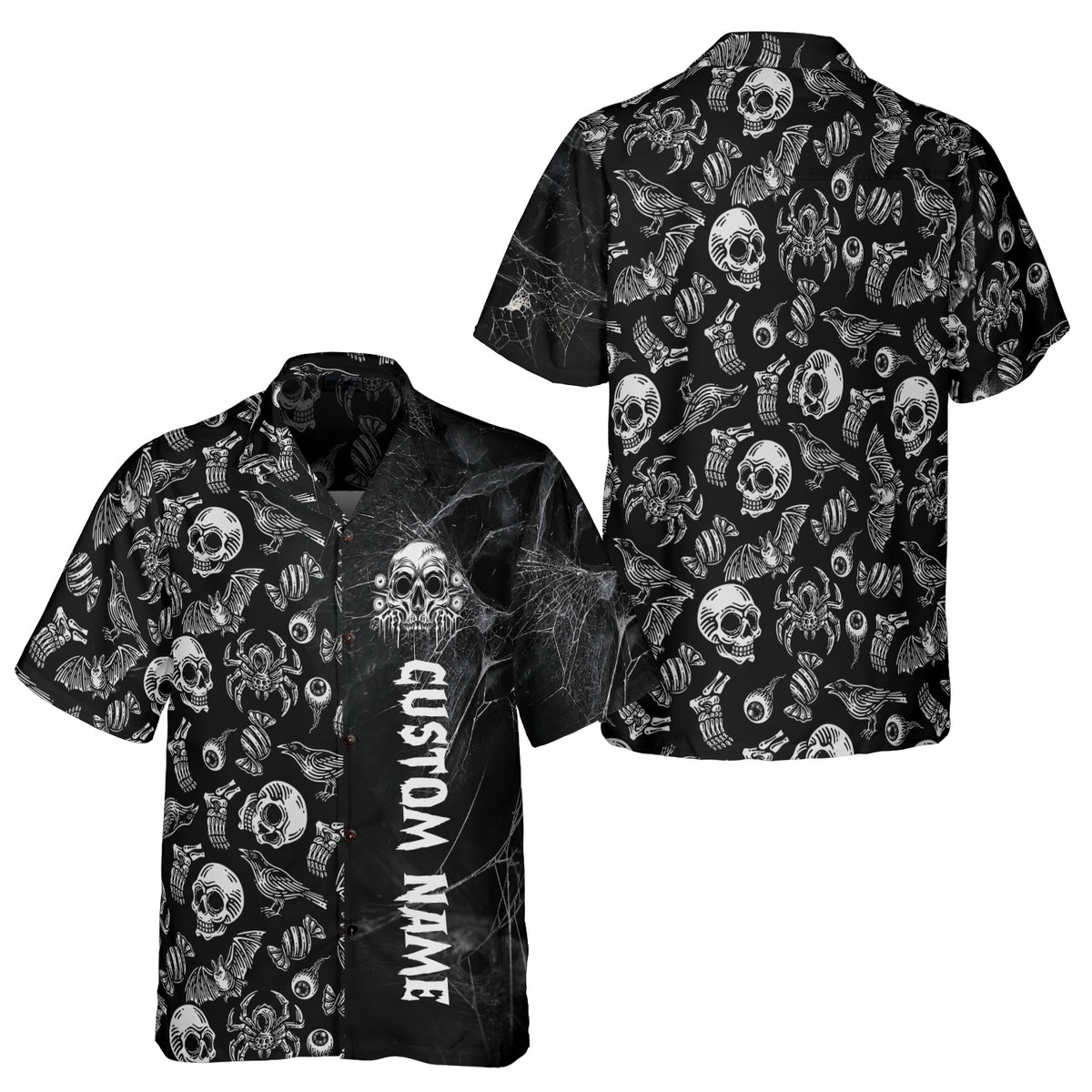 HYPERFAVOR Horror Skull Pattern Personalized Hawaiian Shirt