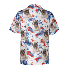 HYPERFAVOR Personalized Pug Fourth Of July Custom Hawaiian Shirt With Pet Face