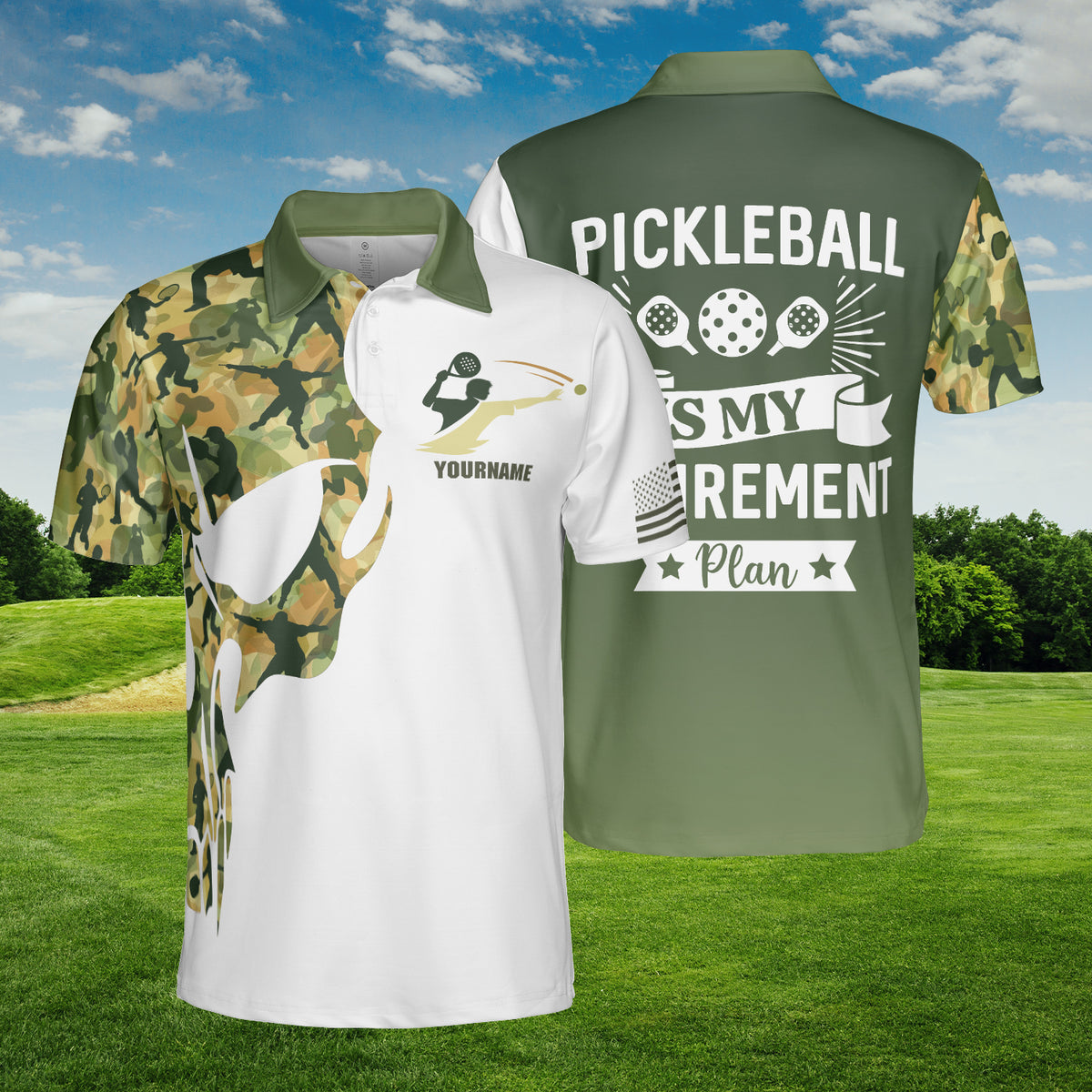 HYPERFAVOR Pickleball It's My Retirement Plan Skull Pattern Custom Polo Shirt