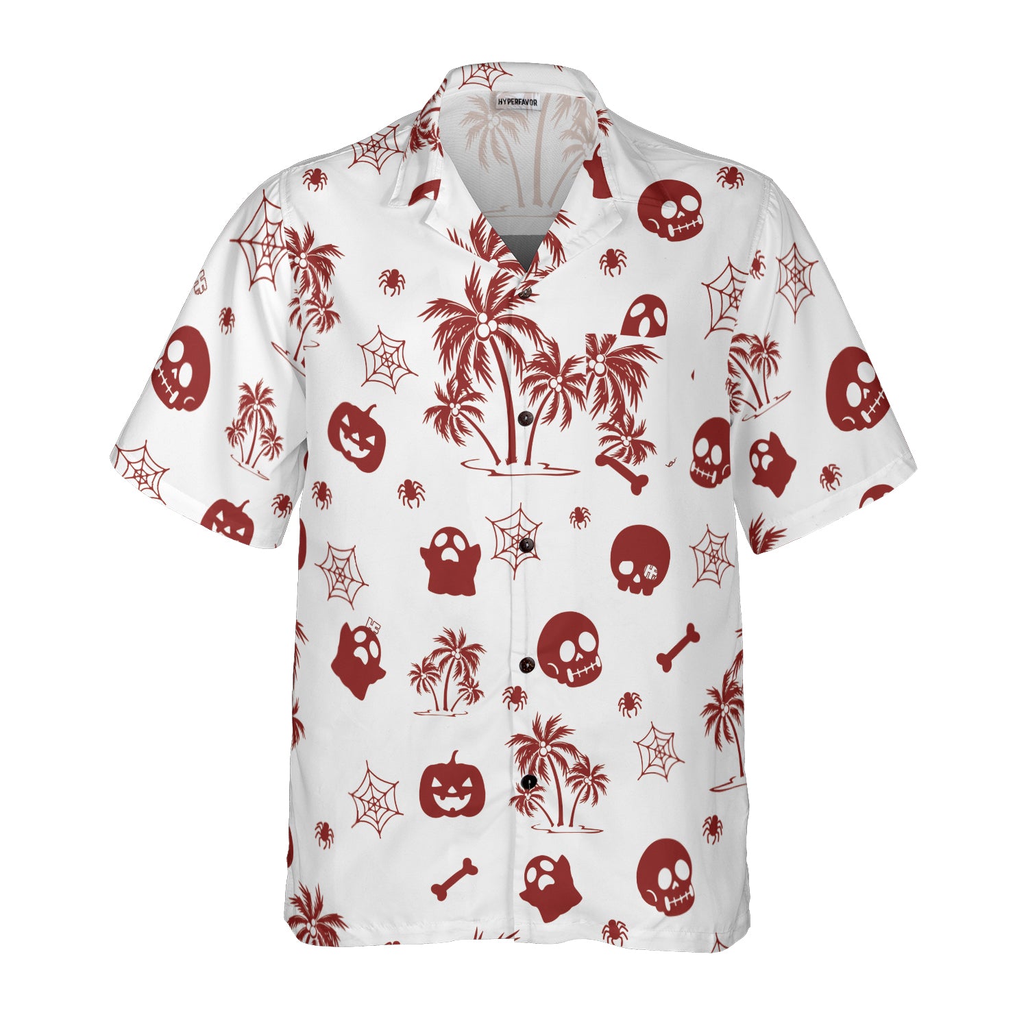 HYPERFAVOR Tropical Halloween Pattern Hawaiian Shirt