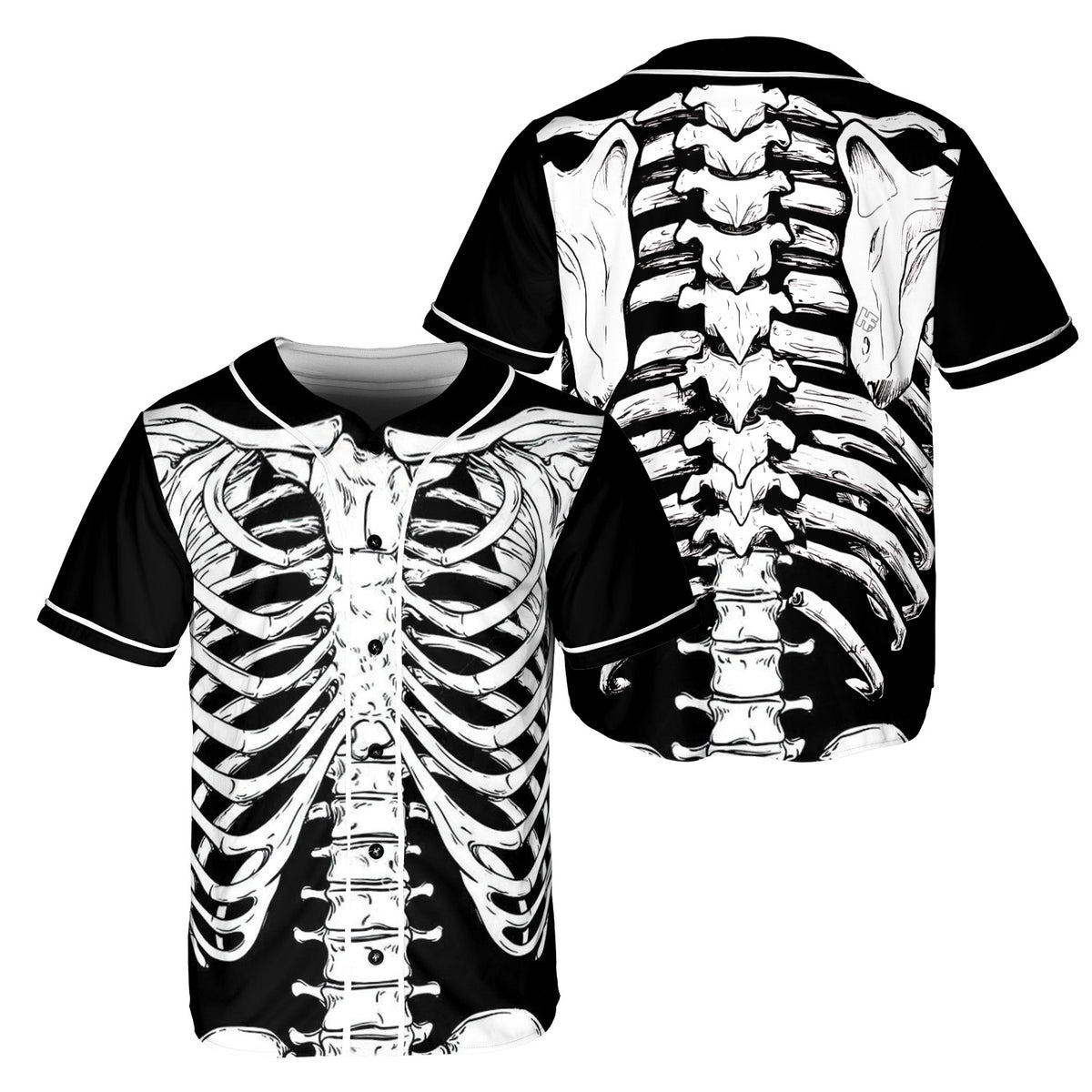 HYPERFAVOR Halloween Skeleton Costume Shirt Baseball Jersey