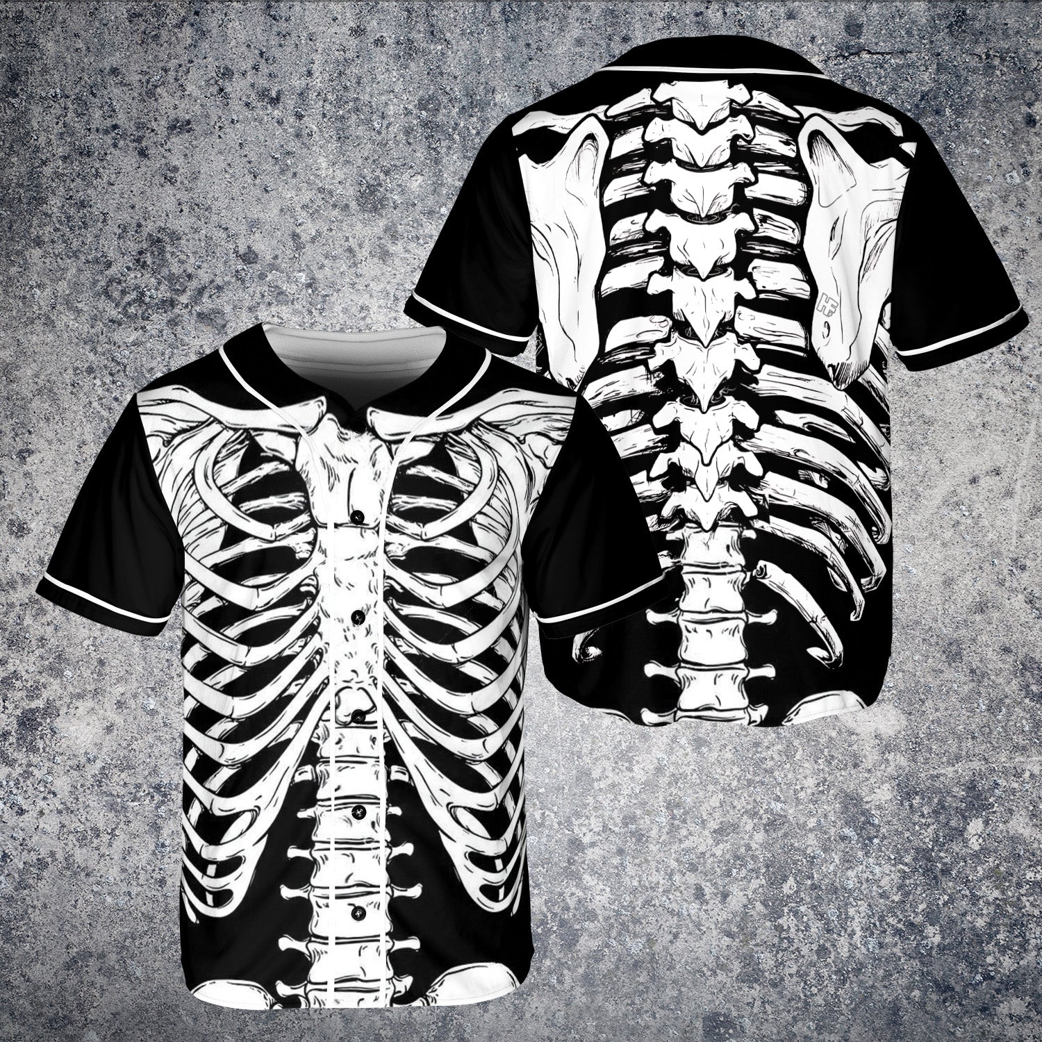 HYPERFAVOR Halloween Skeleton Costume Shirt Baseball Jersey